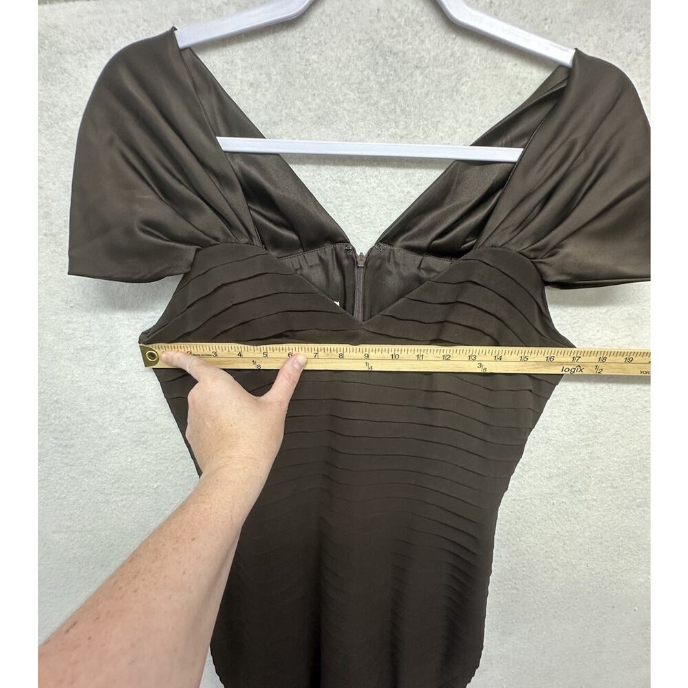 Roland Nivelais Size 10 Hourglass Hourglass Brown Formal 100% Silk - Picture 8 of 10